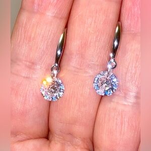 Elegant 925 Silver and Crystal Drop Earrings